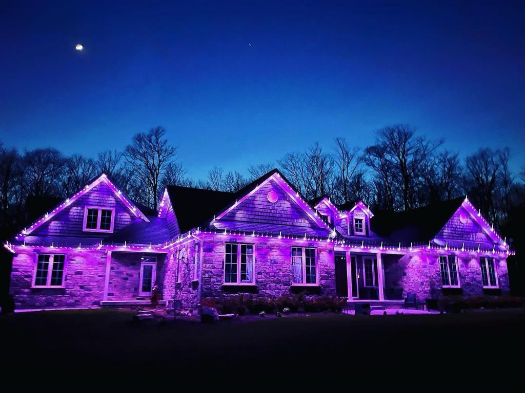 purple night lighting by gemstone